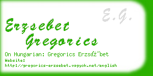 erzsebet gregorics business card